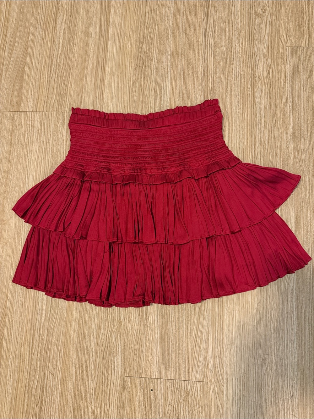 Women’s Red Tiered Ruffle Skirt